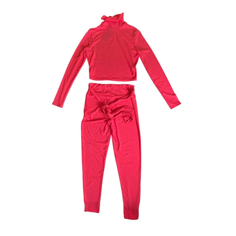 Fashion Nova Moving Forward Matching Set For Women Hot Pink Large Sexy Neon‎ Y2K